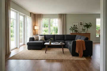 Optus 5-seters hjørnesofa med vendbar divan - Svart - Møbler - Sofaer - Hjørnesofa - Hjørnesofa med divan