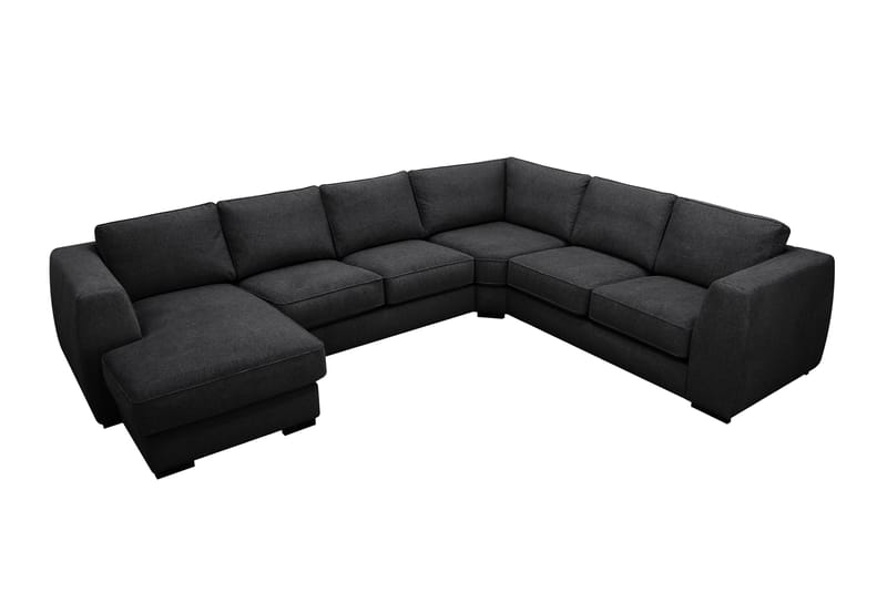Optus 5-seters hjørnesofa med vendbar divan - Svart - Møbler - Sofaer - Hjørnesofa - Hjørnesofa med divan