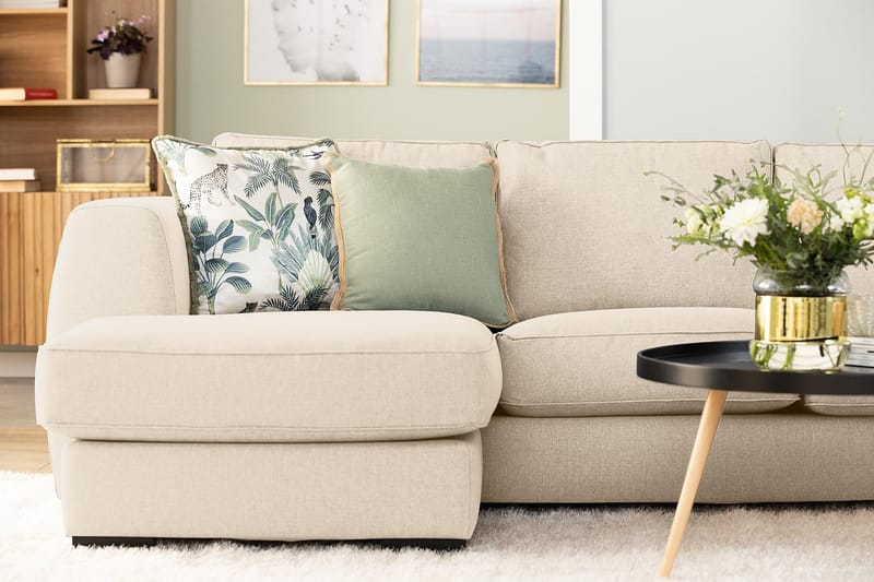 Optus 5-seters Vendbar U-formet Hjørnesofa med Divan i Stoff - Beige - Møbler - Sofaer - Hjørnesofa - Hjørnesofa med divan