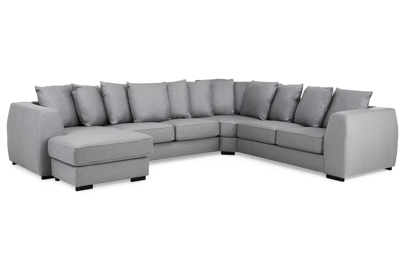 Optus 5-seters Vendbar U-formet Hjørnesofa med Divan i Stoff - Lys grå - Møbler - Sofaer - Hjørnesofa - Hjørnesofa med divan