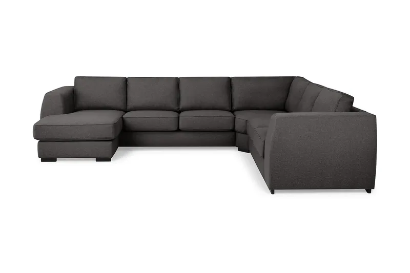 Optus 5-seters Vendbar U-formet Hjørnesofa med Divan i Stoff - Mørk grå - Møbler - Sofaer - Hjørnesofa - Hjørnesofa med divan