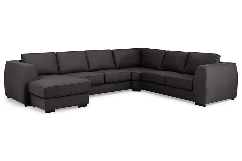 Optus 5-seters Vendbar U-formet Hjørnesofa med Divan i Stoff - Mørk grå - Møbler - Sofaer - Hjørnesofa - Hjørnesofa med divan