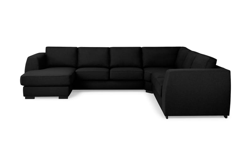 Optus 5-seters Vendbar U-formet Hjørnesofa med Divan i Stoff - Svart - Møbler - Sofaer - Hjørnesofa - Hjørnesofa med divan