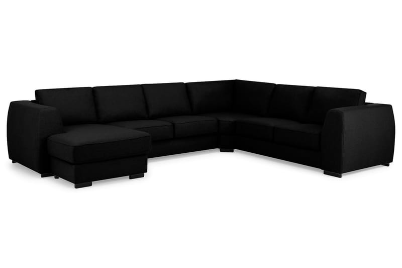 Optus 5-seters Vendbar U-formet Hjørnesofa med Divan i Stoff - Svart - Møbler - Sofaer - Hjørnesofa - Hjørnesofa med divan