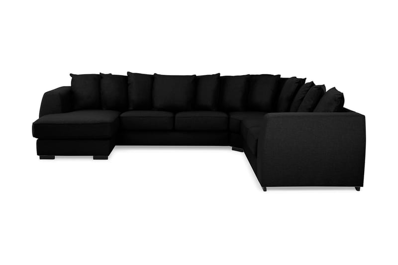 Optus 5-seters Vendbar U-formet Hjørnesofa med Divan i Stoff - Svart - Møbler - Sofaer - Hjørnesofa - Hjørnesofa med divan