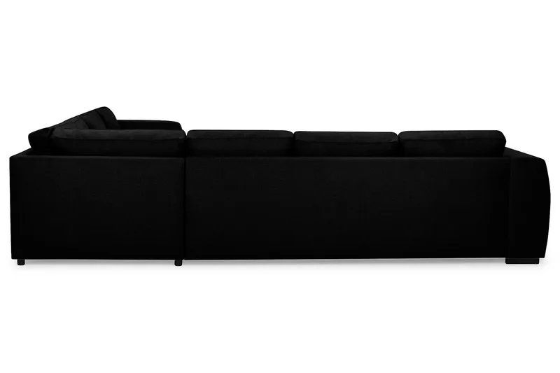 Optus 5-seters Vendbar U-formet Hjørnesofa med Divan i Stoff - Svart - Møbler - Sofaer - Hjørnesofa - Hjørnesofa med divan