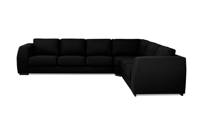 Optus 5-seters Venstrevendt L-formet Hjørnesofa i Stoff - Svart - Møbler - Sofaer - Hjørnesofa