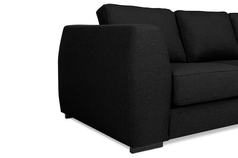 Optus 5-seters Venstrevendt L-formet Hjørnesofa i Stoff - Svart - Møbler - Sofaer - Hjørnesofa
