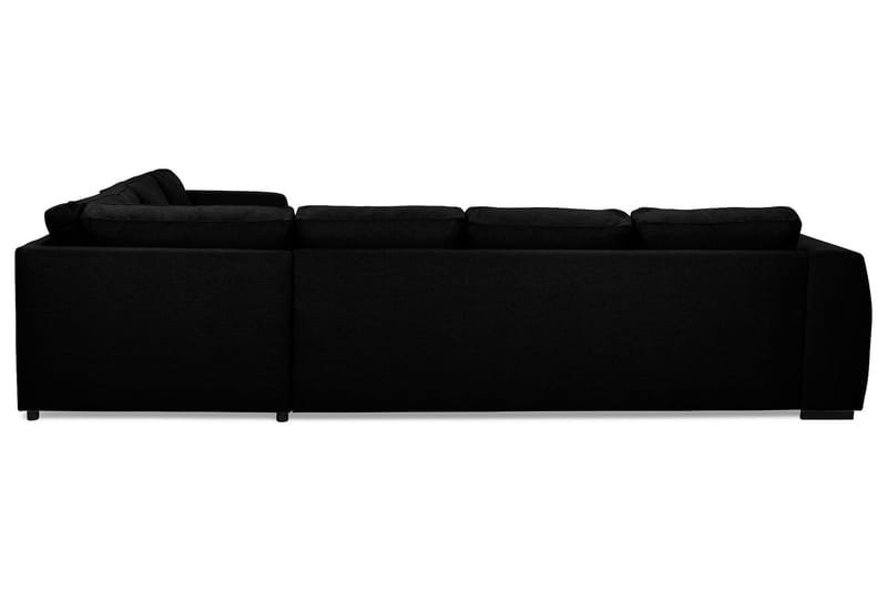 Optus 5-seters Venstrevendt L-formet Hjørnesofa i Stoff - Svart - Møbler - Sofaer - Hjørnesofa