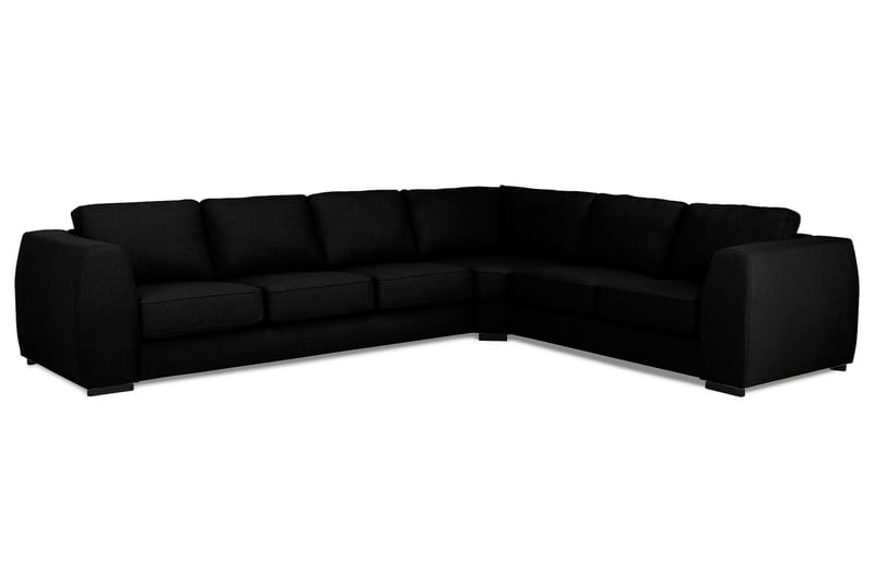 Optus 5-seters Venstrevendt L-formet Hjørnesofa i Stoff - Svart - Møbler - Sofaer - Hjørnesofa