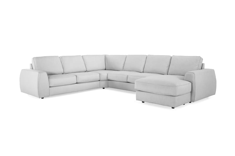 Optus Lyx 5-seters Høyrevendt U-formet Hjørnesofa med Divan i Stoff - Grå - Møbler - Sofaer - Hjørnesofa - Hjørnesofa med divan