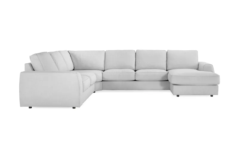 Optus Lyx 5-seters Høyrevendt U-formet Hjørnesofa med Divan i Stoff, Grå