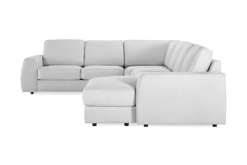 Optus Lyx 5-seters Høyrevendt U-formet Hjørnesofa med Divan i Stoff - Grå - Møbler - Sofaer - Hjørnesofa - Hjørnesofa med divan