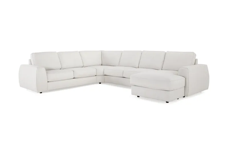 Optus Lyx 5-seters Høyrevendt U-formet Hjørnesofa med Divan i Stoff - Lys grå - Møbler - Sofaer - Hjørnesofa - Hjørnesofa med divan