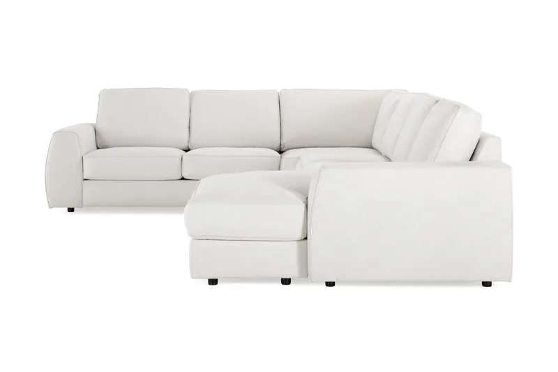 Optus Lyx 5-seters Høyrevendt U-formet Hjørnesofa med Divan i Stoff - Lys grå - Møbler - Sofaer - Hjørnesofa - Hjørnesofa med divan