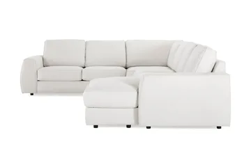 Optus Lyx 5-seters Høyrevendt U-formet Hjørnesofa med Divan i Stoff - Lys grå - Møbler - Sofaer - Hjørnesofa - Hjørnesofa med divan