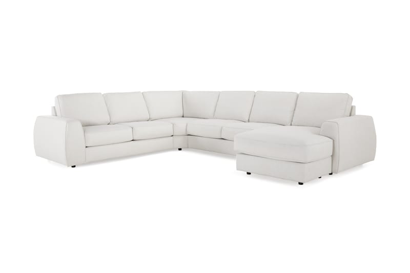 Optus Lyx 5-seters Høyrevendt U-formet Hjørnesofa med Divan i Stoff - Lys grå - Møbler - Sofaer - Hjørnesofa - Hjørnesofa med divan
