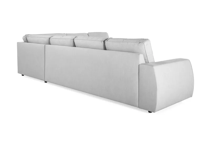 Optus Lyx 5-seters Vendbar L-formet Hjørnesofa i Stoff - Grå - Møbler - Sofaer - Hjørnesofa