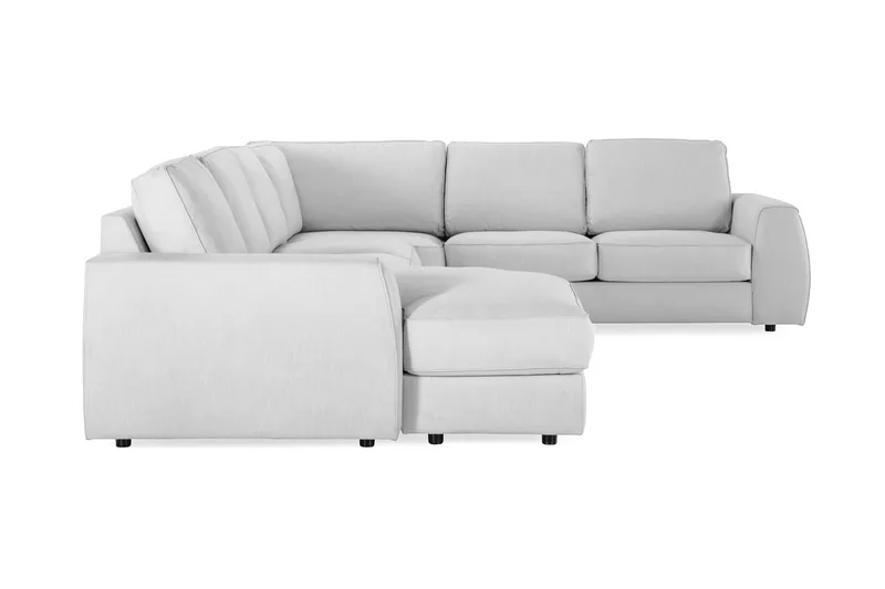 Optus Lyx 5-seters Venstrevendt U-formet Hjørnesofa med Divan i Stoff - Grå - Møbler - Sofaer - Hjørnesofa - Hjørnesofa med divan