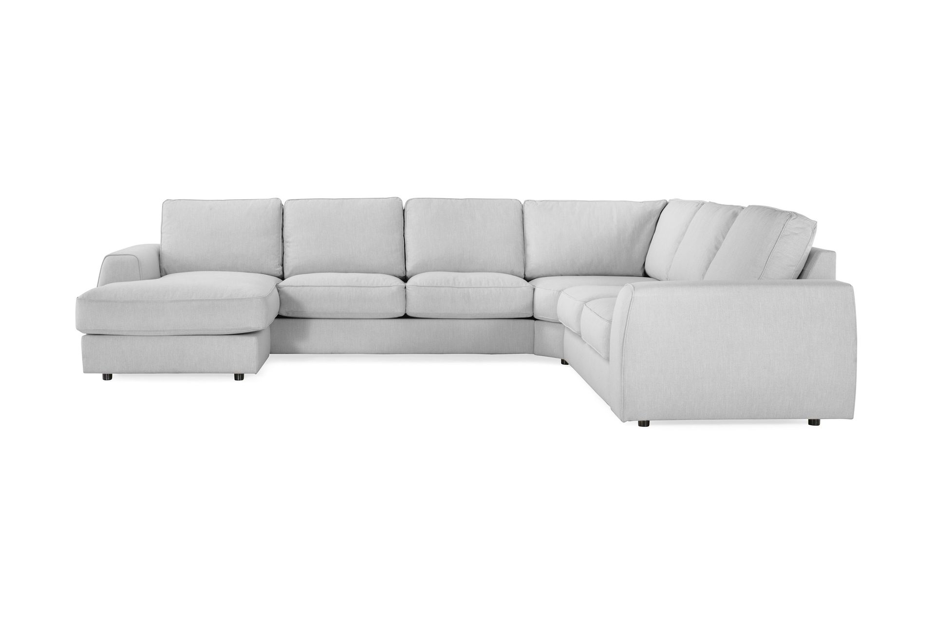 Optus Lyx 5-seters Venstrevendt U-formet Hjørnesofa med Divan i Stoff - Grå
