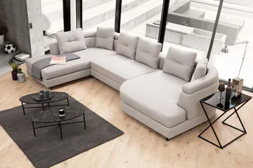 Pavdova Hjørnesofa 4-seter - Lysegrå - Møbler - Sofaer - U-sofa