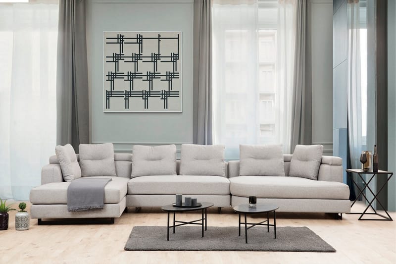 Pavdova Hjørnesofa 4-seter - Lysegrå - Møbler - Sofaer - Hjørnesofa