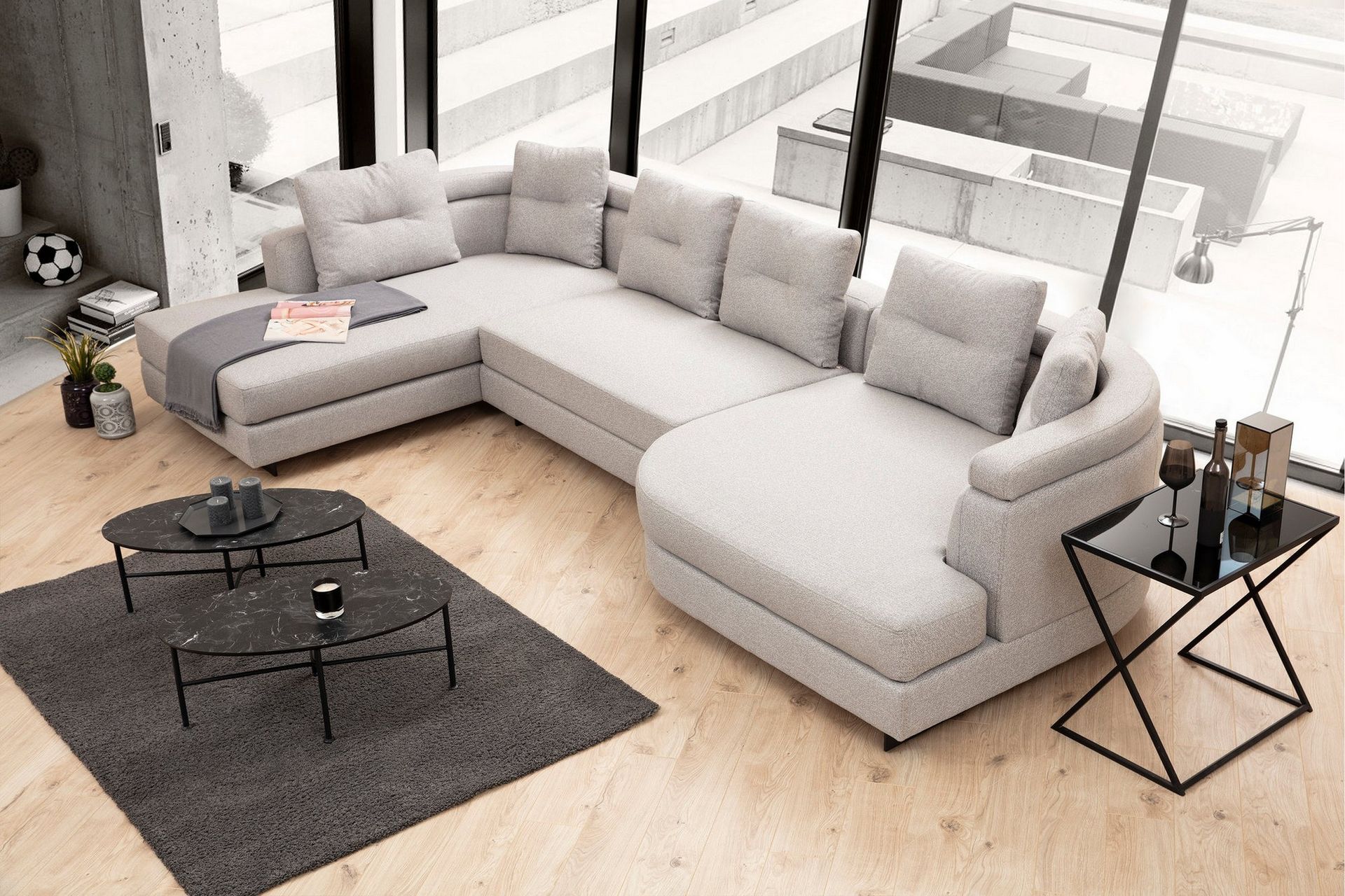 Pavdova Hjørnesofa 4-seter - Lysegrå - Møbler - Sofaer - Hjørnesofa