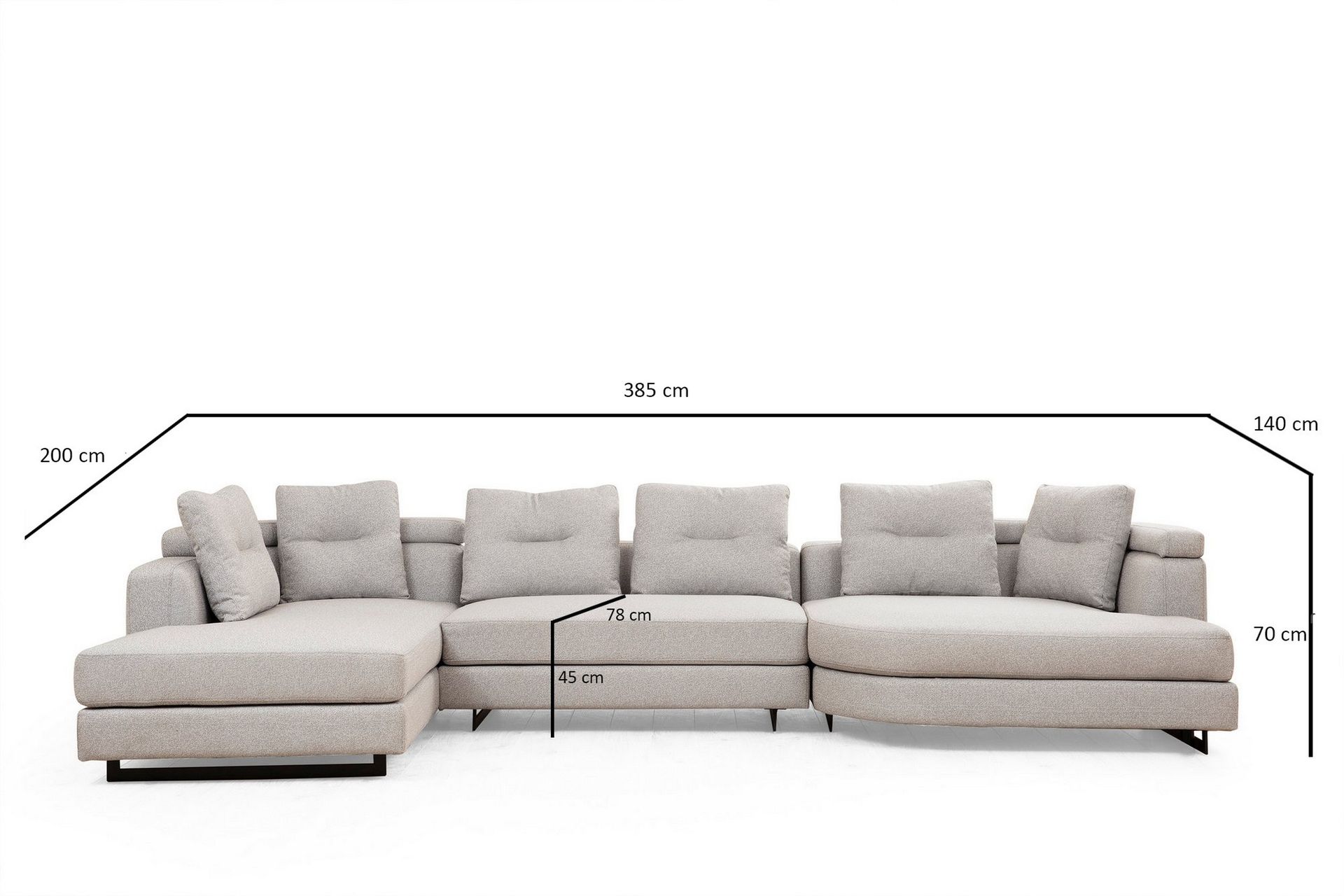 Pavdova Hjørnesofa 4-seter - Lysegrå - Møbler - Sofaer - Hjørnesofa