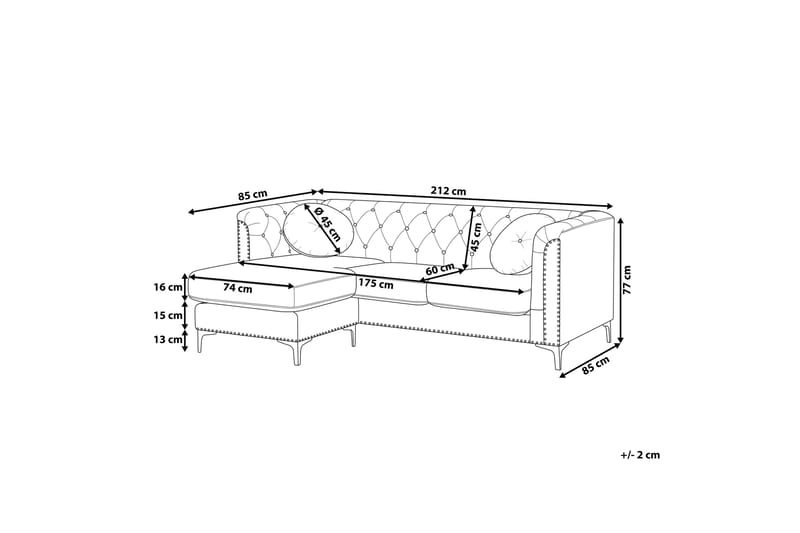 Porman Hjørnesofa Høyre - Svart - Møbler - Sofaer - Hjørnesofa