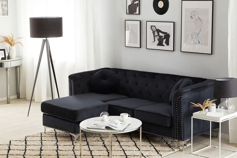 Porman Hjørnesofa Høyre - Svart - Møbler - Sofaer - Hjørnesofa