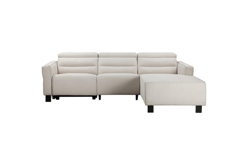 Reclinersofa med hjørne Loft24 Hjørnesofa Loft24 Carpari med manuell recliner Hvit Høyrevendt Belfast-stoff