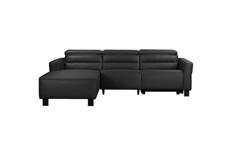 Reclinersofa med hjørne Loft24 Hjørnesofa Loft24 Carpari med manuell recliner Svart Venstrevendt Belfast-stoff
