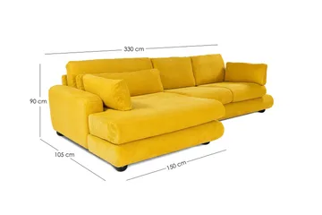 Relento Hjørnesofa 3-seter - Olive - Møbler - Sofaer - Sofa med sjeselong - 4 seters sofa med divan