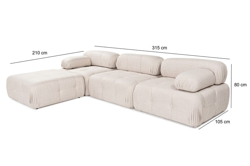 Reverto Hjørnesofa 3-seter - Lyse brun - Møbler - Sofaer - Sofa med sjeselong