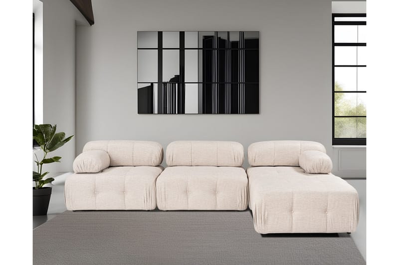 Reverto Hjørnesofa 3-seter - Lyse brun - Møbler - Sofaer - Sofa med sjeselong