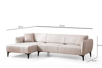 Rossland Divansofa 3-seters - Hvit - Møbler - Sofaer - Sofa med sjeselong - 3 seters sofa med divan