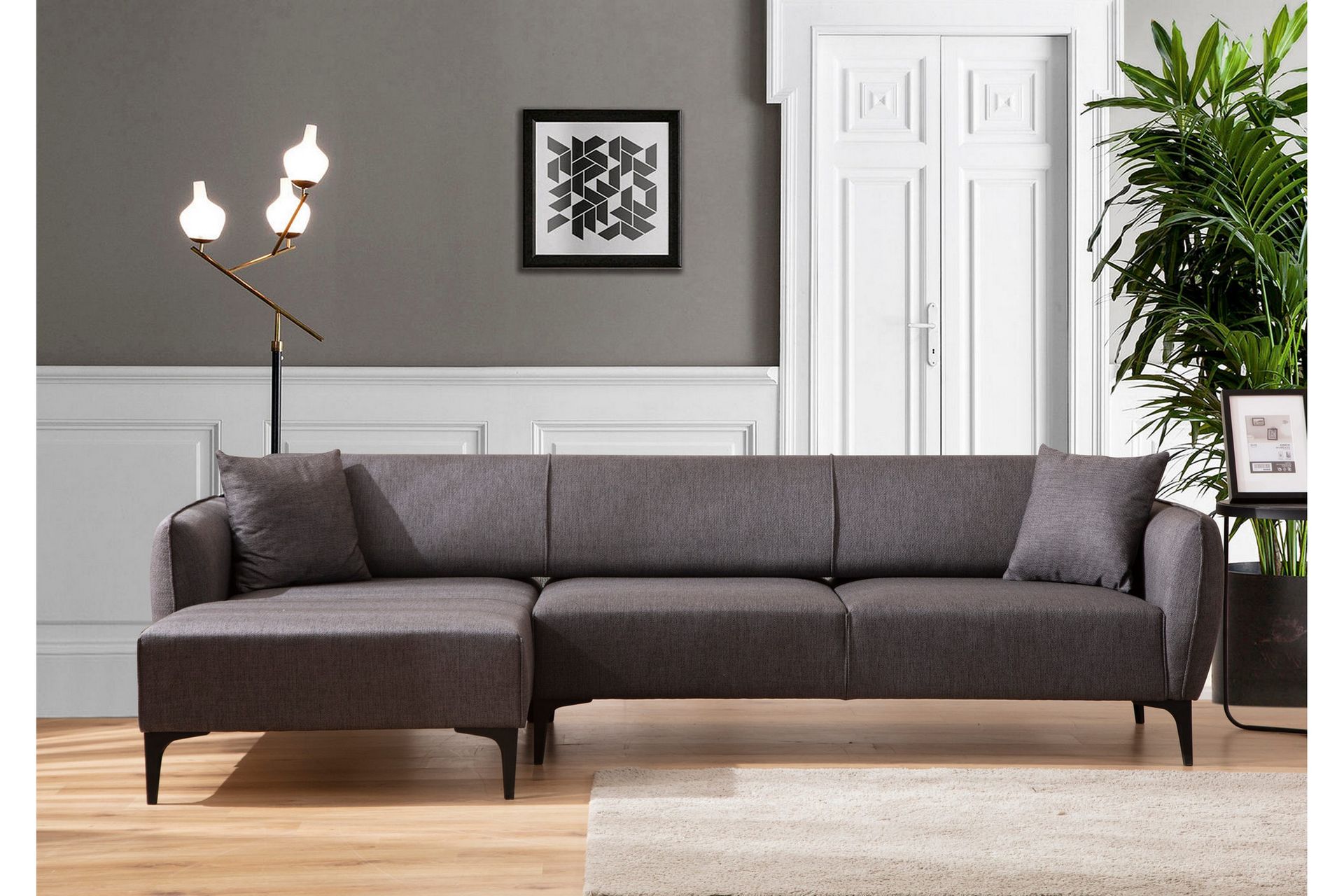 Rossland Divansofa 3-seters - Mørkegrå - Møbler - Sofaer - Hjørnesofa