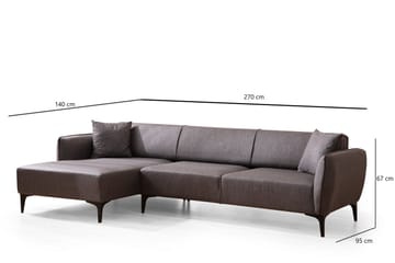 Rossland Divansofa 3-seters - Mørkegrå - Møbler - Sofaer - Hjørnesofa