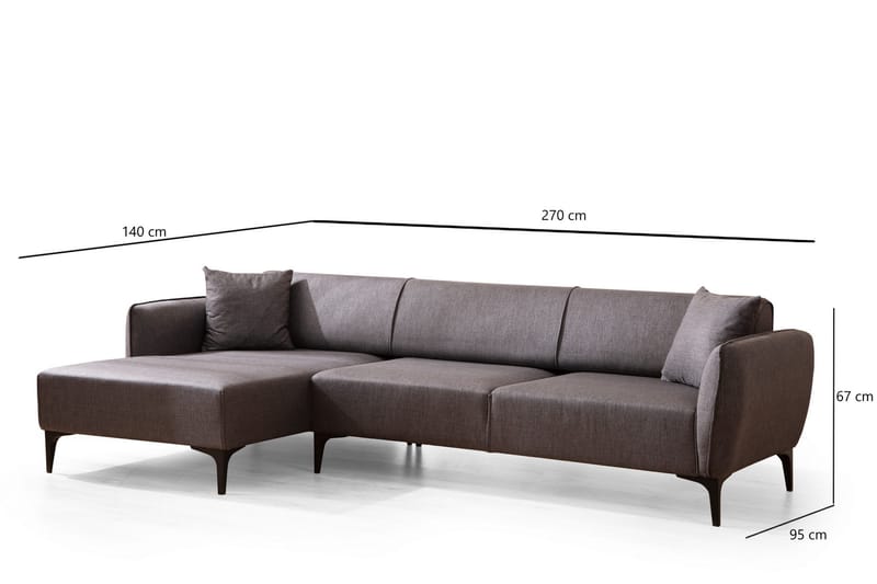 Rossland Divansofa 3-seters - Mørkegrå - Møbler - Sofaer - Hjørnesofa