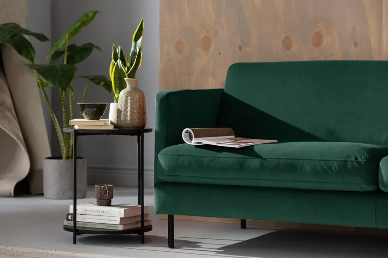 Teodin Hjørnesofa Fløyel - Grønn - Møbler - Sofaer - Hjørnesofa