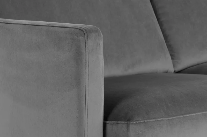 Teodin Hjørnesofa Fløyel - Lysegrå - Møbler - Sofaer - Hjørnesofa