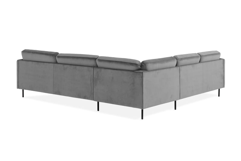Teodin Hjørnesofa Fløyel - Lysegrå - Møbler - Sofaer - Hjørnesofa
