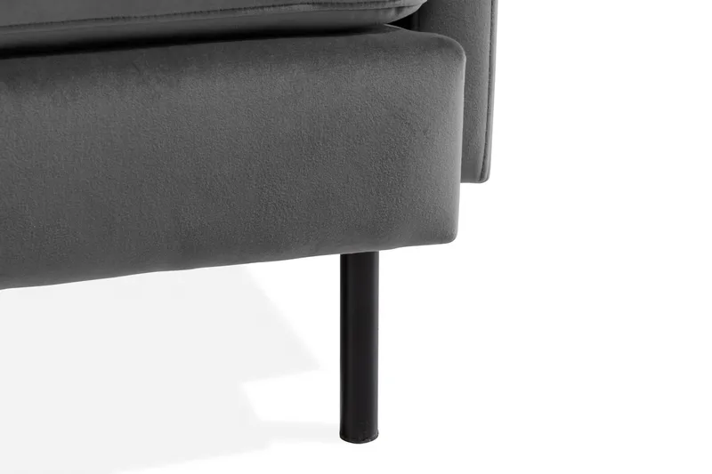 Teodin Hjørnesofa Fløyel - Lysegrå - Møbler - Sofaer - Hjørnesofa