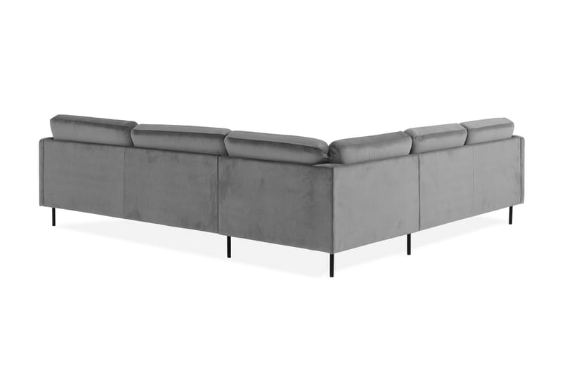 Teodin Hjørnesofa Fløyel - Lysegrå - Møbler - Sofaer - Hjørnesofa