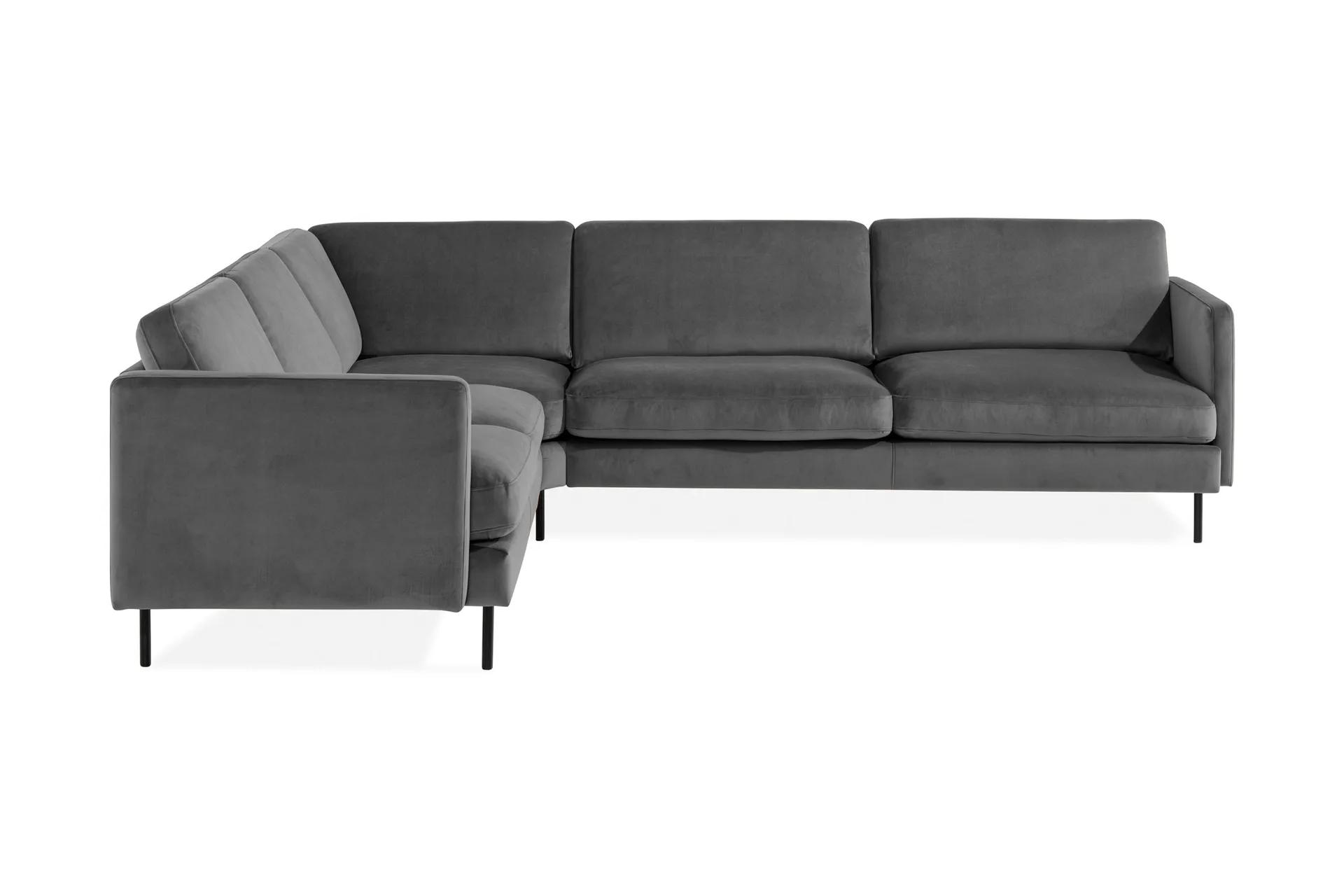 Teodin Hjørnesofa Fløyel - Lysegrå