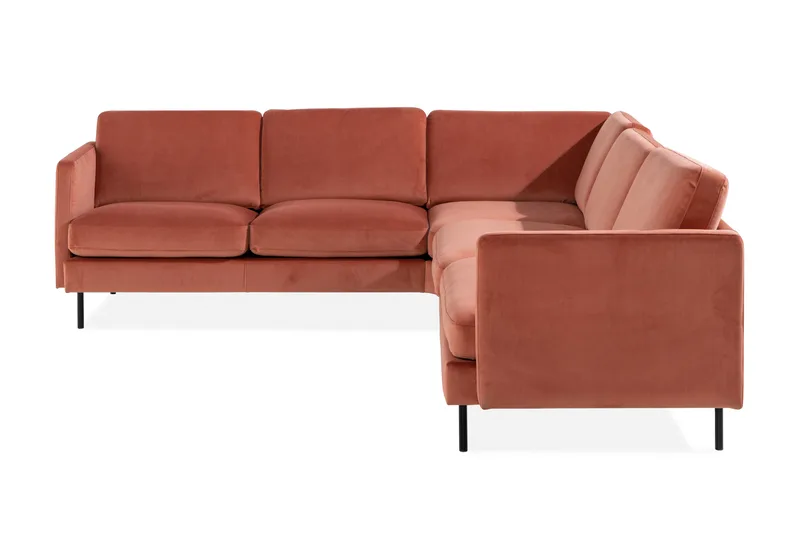 Teodin Hjørnesofa Fløyel - Rosa - Møbler - Sofaer - Hjørnesofa