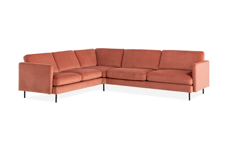 Teodin Hjørnesofa Fløyel - Rosa - Møbler - Sofaer - Hjørnesofa