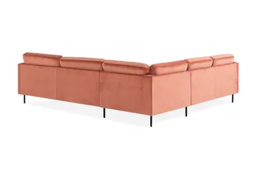 Teodin Hjørnesofa Fløyel - Rosa - Møbler - Sofaer - Hjørnesofa