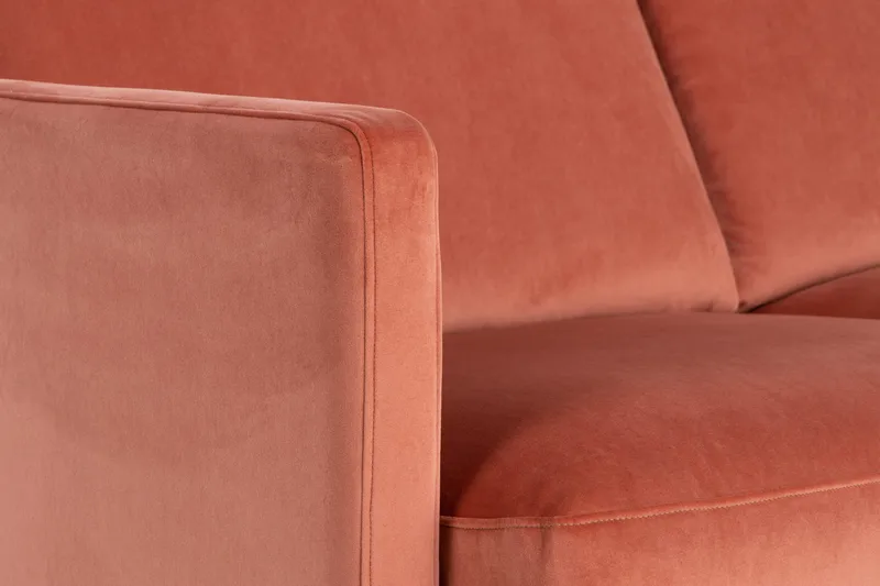 Teodin Hjørnesofa Fløyel - Rosa - Møbler - Sofaer - Hjørnesofa