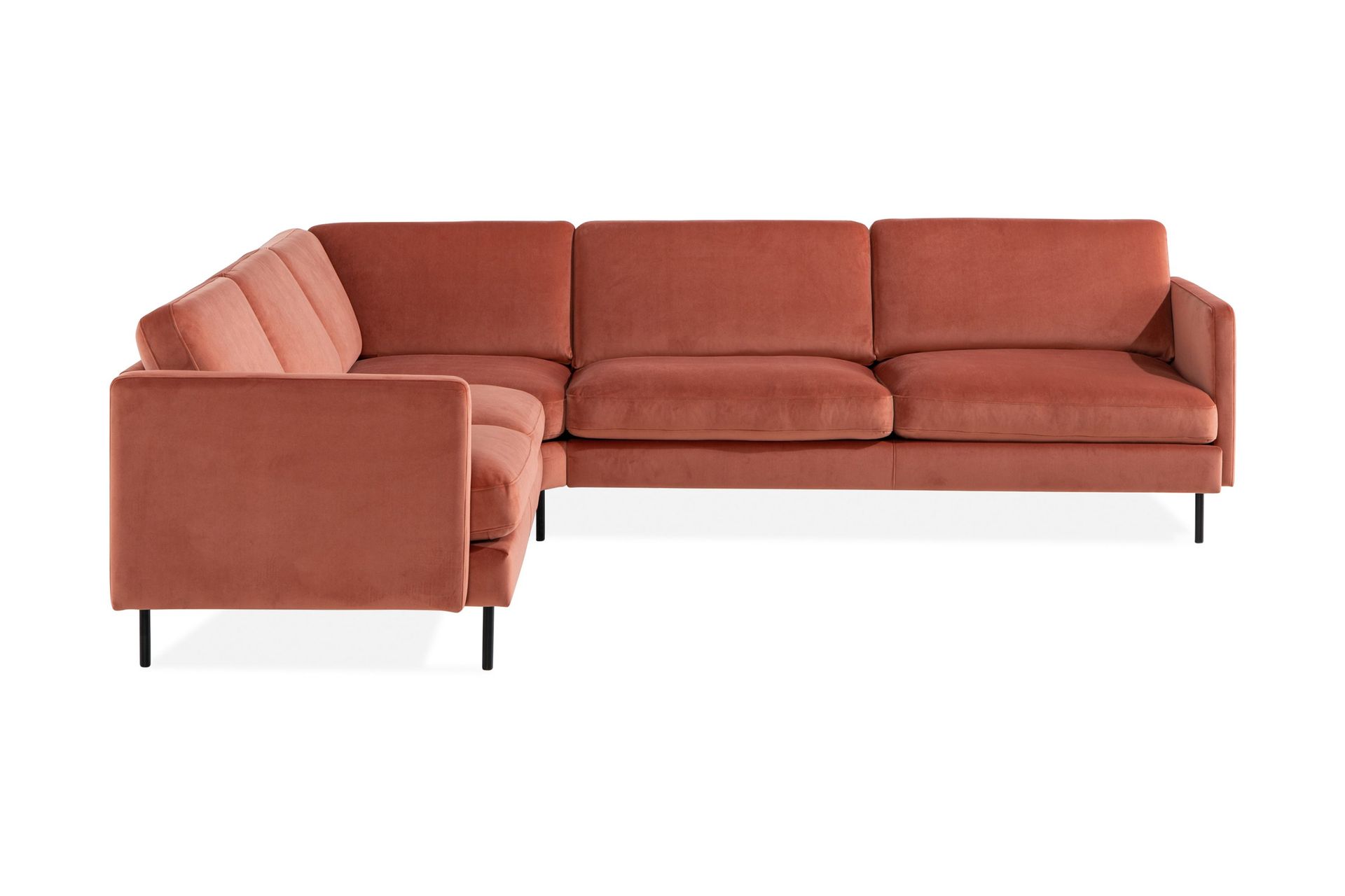 Teodin Hjørnesofa Fløyel - Rosa